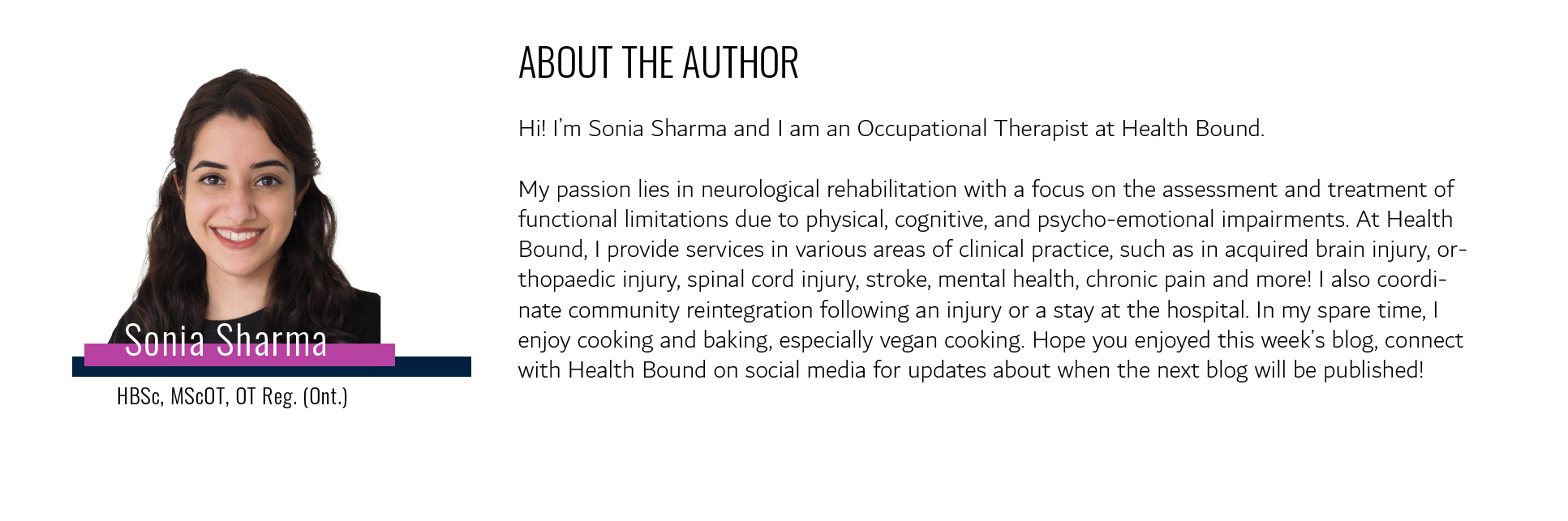 occupational therapist Sonia